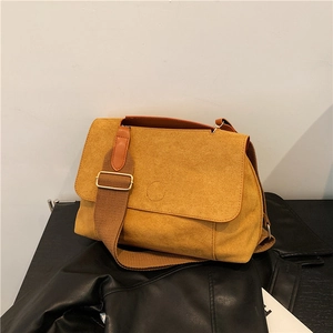 Urban Minimalist Women PU Large Capacity Shoulder Bag With Suede Texture Design Fashion Crossbody Tote Bag Daily Satchel Handbag