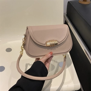 Sac à Épaule Vintage en Cuir PU pour Femmes Sac Bandoulière Rétro Couleur Unie avec Chaîne Petit Sac Carré Sous le Bras