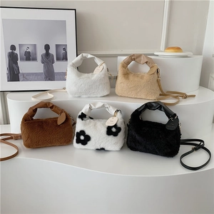 Minimalist plush hobo bags for women in assorted colors with sleek leather handles