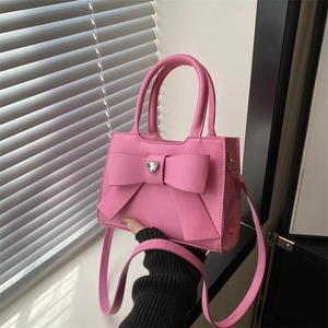 Borsa a Tracolla da Donna in Pelle PU Minimalista Urbana Con Fiocco e Strass a Cuore Borsa a Mano Dolce per Pendolari