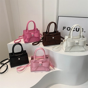 Borsa a tracolla minimalista da donna con fiocco e cristallo a cuore in cinque colori
