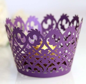 Involucri per Cupcake con Taglio Laser in Carta Perla Artificialta con Pizzo Cavo per Decorazione della Tavola di Matrimonio Compleanno Festa