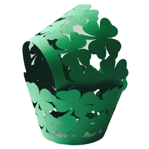 Découpé au Laser Trèfle à Quatre Feuilles Enveloppe Cupcake Carton Évidé Décoration Gâteau Pour Mariage Anniversaire Fête