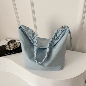 Large Capacity Ruched Cloud Bag For Women Minimalist Nylon Shoulder Tote Bag Lazy Style Commuter Slouchy Hobo Crossbody Bag