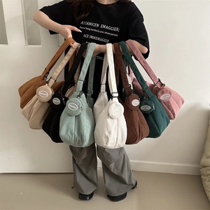 Borsa tote in velluto a coste con mini pochette in varie tonalità retrò vintage