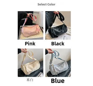 Detailed comparison of vintage Boston bags in pink, black, cream white and blue colors