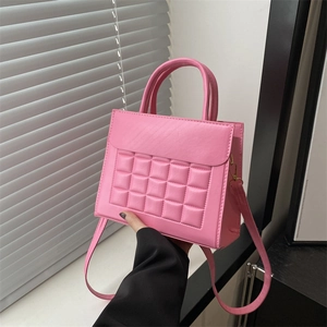 Borsa a Spalla Trapuntata Minimalista da Donna in Pelle PU Borsa a Mano con Goffratura Quadrata Grande Capacità Borsa a Tracolla