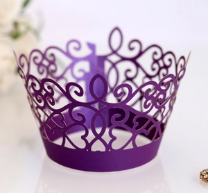 European Lace Hollow Cupcake Wrappers Artificial Pearl Paper Laser Cut Muffin Liners For Wedding Birthday Party Cake Decoration