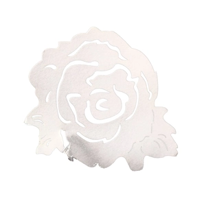 Elegante segnaposto rosa bianca traforata per decorazioni tavoli di ristoranti e hotel