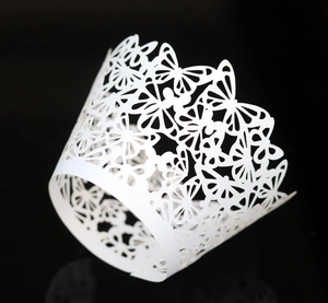 Emballages De Cupcakes Creux Papillon Papier Perlé Découpe Laser Pour Décoration De Mariage Et Anniversaire