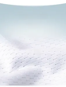 Détail macro du tissu blanc respirant du soutien-gorge de yoga avec 10000 plus aérations