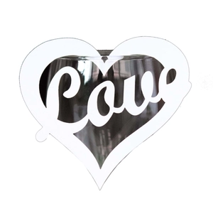 White heart-shaped laser cut place card with Love hollow design for wedding table decor