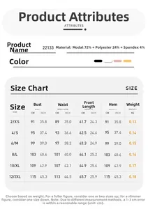 Detaillierte Größentabelle für Damen Yoga Tanktop von XS bis 2XL mit Modalstoff-Informationen