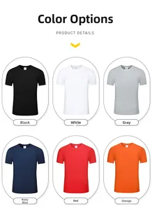 Six solid color options for cotton crew neck T-shirts shown in a clean grid layout
