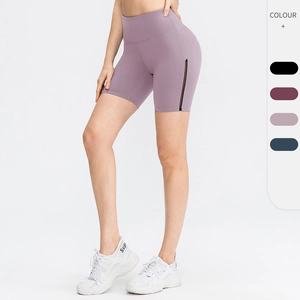 Pantaloncini da Yoga a Vita Alta da Donna Sensazione Nuda Spazzolata Patchwork in Mesh Palestra Fitness Corsa Scrunch Butt Pantaloncini da Ciclista Bottom