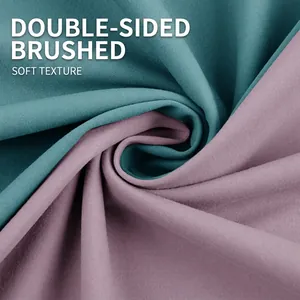 Tissu de yoga sport double face à haute élasticité en vert menthe et rose lotus