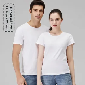Unisex loose fit white cotton short sleeve T-shirt with round neck in minimalist style
