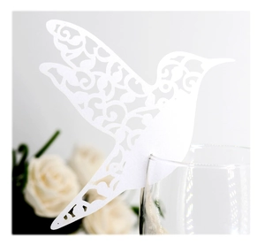 Élégantes cartes de place oiseau découpées au laser pour décoration de mariage