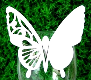 Farfalla Segnaposti Bicchiere Da Vino Taglio Laser Carta Perla Artificialta Decorative Carte Nome Per Matrimonio Festa Tavola