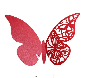 Cartes de Verre à Vin Papillon Creuses Découpées au Laser Cartes de Table en Papier Perlé Pour Décoration de Mariage Banquet Fête