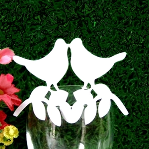 Hollow Out Bird Wine Glass Place Cards Laser Cut Pearlescent Paper Decorative Cup Cards For Wedding Banquet Party Celebration