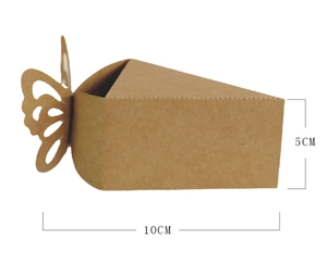 Detail view of butterfly kraft paper candy box with laser-cut design and 10x5cm dimensions