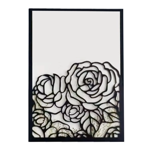 European Elegant Laser Cut Rose Floral Wedding Invitation Cards Artificial Pearl Paper Hollow Out Greeting Cards For Engagement Valentine Birthday Party