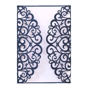 Laser Cut Wedding Invitation Cards Artificial Pearl Paper Hollow Out Floral Design For Marriage Anniversary Events And Inner Paper