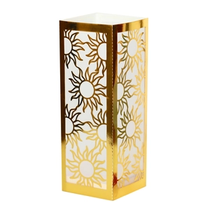 Golden sun hollow laser cut paper lantern decorative lampshade for LED candle