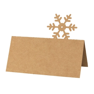 Brown kraft paper snowflake place cards for Christmas party table decor set