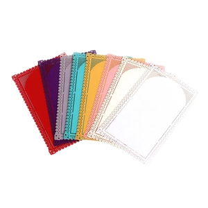Multi-color hollow lace decorative paper cards with intricate laser-cut edges