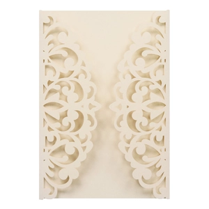 Elegant Laser Cut Wedding Invitation Covers Artificial Pearl Paper Hollow Floral Shells For Engagement Banquet Party Event Decor