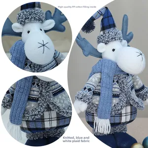 Detail of Christmas reindeer doll with knitted fabric and soft PP cotton filling