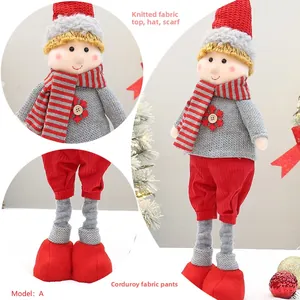 Detail of fabric textures showing knitted sweater and corduroy pants on Christmas doll