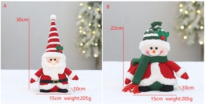 Détails des poupées tricotées Père Noël et Bonhomme de neige avec dimensions précises
