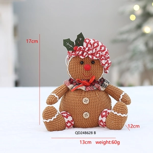 Lebkuchenmann Plüschfigur Maße 17cm x 13cm mit festlicher Cord-Struktur und Schal
