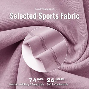Lavender girls' sports fabric close-up with 74% Nylon and 26% Spandex knit texture