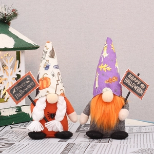 Halloween Standing Faceless Gnome Doll Rudolf Goblin Plush Ornaments For Party Holiday Home Table Desktop Decoration Happy Halloween Sign