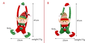 Dettaglio di elfi in tessuto alti 41 cm con specifiche di peso per decorazioni natalizie