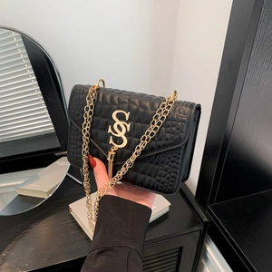 Sac à Bandoulière Femme Motif Crocodile Matelassé Chaîne Or Métal Pompon Sac Bandoulière Cuir PU Mode Petit Sac Carré