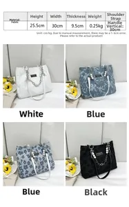 Tableau des tailles détaillé et spécifications pour ce grand sac cabas tendance