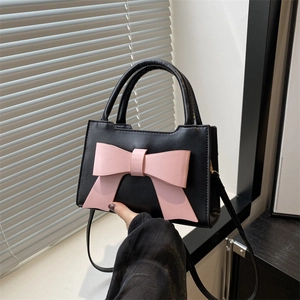 Women Fashion Bowknot PU Leather Shoulder Bag Stylish Crossbody Handbag Sweet Trendy Messenger Bag For Daily Party Dating Shopping Women