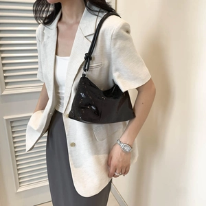 Fashionable black sequined hobo bag for women with decorative knot shoulder strap