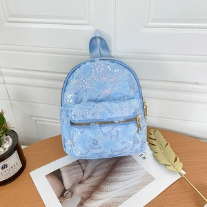 Mode Pailletten Blumen Mini Rucksack Für Damen Mädchen Nylon Kleiner Blumiger Reise-Tagesrucksack Goldreißverschluss Süßer Schicker Rucksack