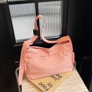 Fashion Urban Minimalist PU Leather Shoulder Bag For Women Solid Color Messenger Tote Bag With Triangle Zipper Multi Pocket