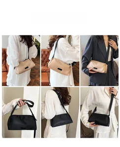 Minimalist crossbody bag with adjustable strap shown in various stylish wearing styles
