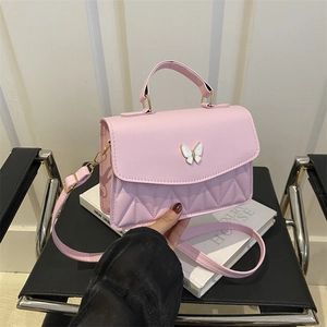 Elegant Butterfly Decor Quilted PU Leather Crossbody Bag For Women 2024 Summer New Fashion Shoulder Bag Handheld Small Square Purse
