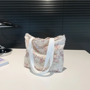 Damen Schmetterling Stickerei Nylon Tragetasche Ästhetik Große Kapazität Pendler Umhängetasche Retro Street Fashion Handtasche