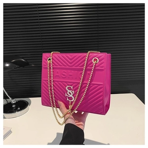 Damen Fashion V-Gesteppte Umhängetasche PU Leder Große Kapazität Umhängetasche Metallkette Quaste Fashion Geprägte Handtasche