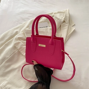 Sac à Main Carré Femme en Cuir PU Gaufrage Crocodile Poignée Supérieure Bandoulière Réglable Style Urbain Chic Sacoche